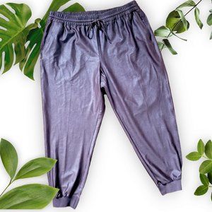 Maison D'Amelie Vegan Leather Brown Jogger, sz XL